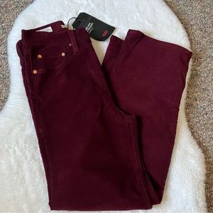 Levi’s burgundy straight ankle corduroy pants